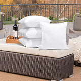 OTOSTAR 4 Pack Premium Waterproof Pillows Inserts, 16 x 16 Outdoor Decorative Throw Pillow Inserts Soft Fluffy Plump Cushion Inserts for Patio Garden Bench Farmhouse Sofa Couch Bed, White