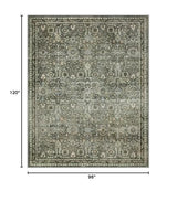 Lahome Mirae Green 8x10 Rugs for Living Room, Boho Washable Area Rugs for Bedroom, Rubber Backed Non Slip Floor Carpets for Dining Room Home Apartment, Dark Olive Green