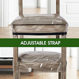 4 Pack Clear Plastic Dining Chair Covers, Reusable Thickened Soft PVC Seats Protectors, Double-Sided Adjustable Waterproof Chairs Slipcover