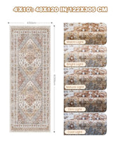 4x10 Runner Rug, Washable Hallway Runner Rug, Orange