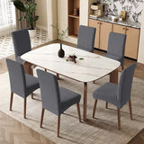 Genina Waterproof Chair Covers for Dining Room Set of 4, Removable Washable Chair Slipcover Protectors, Dark Gray