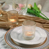 36 Pack Votive Candle Holders Bulk, Clear Tealight Candle Holder for Table Centerpiece, Ribbed Votive Holders for Wedding, Home Decor, Baby Shower Decor, Special Occasions(36)