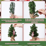 Yinder Tabletop 6 Pcs Mini Christmas Tree 11.81 Inch Artificial Mini Xmas Miniature Pine Christmas Tree with Linen Base for Xmas Holiday Decorations Indoor Home Kitchen Dining Table