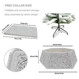 White Christmas Tree Collar with Sparkling Sequins,Christmas Tree Collars for Atificial Trees, 33.5 Inch Christmas Tree Skirt, Xmas Tree Stand Base Cover,Holiday Home Decor Tree Ring(Large)