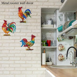 Tuokiuhn Rooster Metal Wall Art Decor Rooster Kitchen Decor Chicken Decor Living Room Bedroom Farmhouse Cabin Country Hanging Decorations Outdoor Garden Fence Art.