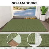 Washable Runner Rug 3x12 Non Slip Rubber Backed Extra Long Hallway Runner Entryway Runner Indoor, Kitchen Rugs Woven Cotton Floor Carpet for Hall Entrance, Olive Green/Earthy Green