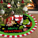 Christmas Tree Skirt 48 Inch, Soft and Funny Merry Christmas Tree Collar Farmhouse Xmas Holiday Decoration (Style B)