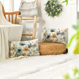 AVOIN colorlife Poppy Chinoiserie Flowers Pillow Covers 12x20 Inch Set of 2