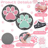 Teenyyou 6 Pcs 16" Dog Paw Classroom Rug Composition Notebook Classroom Rug Boho Pastel Floor Mat Non Slip Floor Mat for Preschool Kindergarden Dog Paw Round Flexible Seats Group Activity Spots Marker