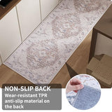 Vintage Runner Rug Non Slip for Hallway Bathroom Kitchen 2x3 ft, Ultra Soft Boho Carpet Runner with Low Pile Design Machine Washable Runner Rugs for Entryway Laundry Living Room