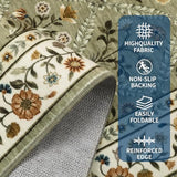 GarveeHome 8x10 Washable Large Living Room Rug Vintage Floral Carpet Green