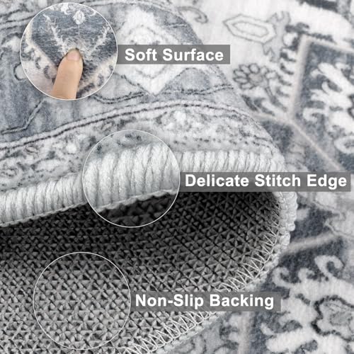 Washable Kitchen Runner Rugs Set of 3 with Non Slip Rubber Backing