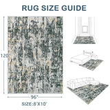 Area Rugs 8x10 Living Room: Washable Rug Modern Abstract Large Rugs Soft Non Slip Neutral Rug Stain Resistant Indoor Carpet for Bedroom Kitchen Dining Room Home Office Rugs(Black Grey Gold,8'x10')