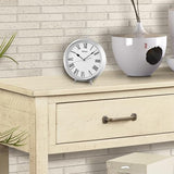 SEIKO QXG155SLH Aluminum Silver Case Table Clock, Silver 9 x 7 Inches