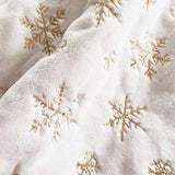 Plush Christmas Tree Skirts, 36 inches Luxury Snowy White Faux Fur Xmas Tree Base Cover Mat with Gold Snowflakes for Xmas New Year Home Party Decorations (36 inches, Gold)