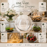 Glass Bubble Bowl, 4.5" Height x 6" Width Glass Fish Bowl Vase, Bubble Bowl vase for Terrarium, Flower vase Centerpiece