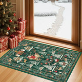 Christmas Rug 2x3 Small Entryway Kitchen Bathroom Rugs, Green