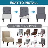 JIAN YA NA Armless Accent Chair Cover, Stretch Armless Chair Slipcover Spandex Armless Chair Covers Slipper Chair Slipcover Furniture Protector Covers for Living Room Bedroom(Knitted, Camel)