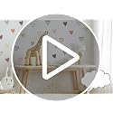72psc Boho Heart Wall Stickers Girls Bedroom Removable Wall Decals Nursery Kids Decor, Cute Decorations, Pastel Hearts Wall Art Stickers for Kids Room Bedroom Playroom Nursery Room