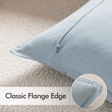 EMEMA Decorative Linen Throw Pillow Covers 20x20 Inch Light Blue