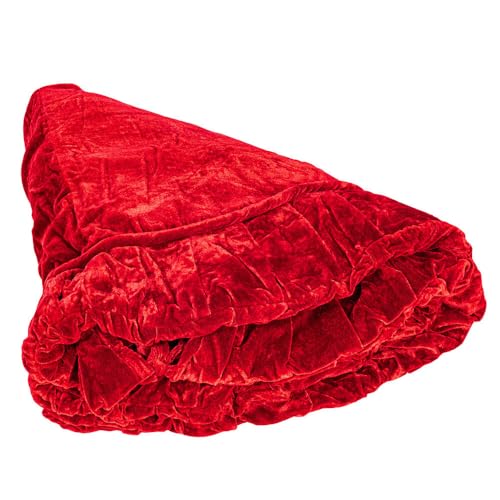 Vickerman 72" Plush Red Velvet Christmas Tree Skirt - Elegant Christmas Tree Skirt Large - Red Christmas Tree Skirt - Velvet Holiday Tree Skirt - Reliable and Durable