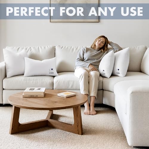 MIULEE 12x20 Throw Pillow Inserts Set of 2, Decorative Throw Pillows for Couch Sofa Bed, 100% Virgin Fiber Filling