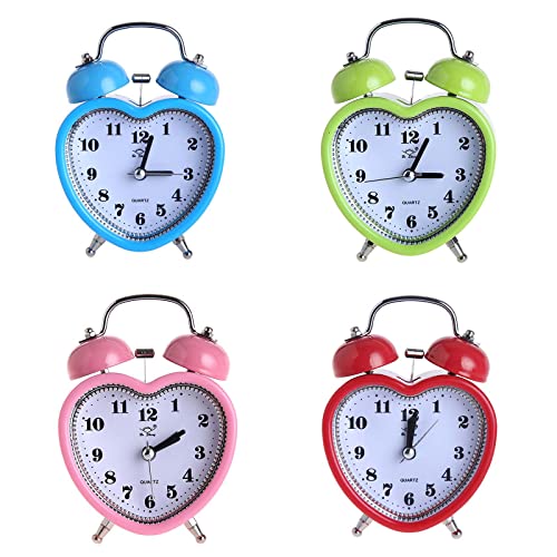 Heart Shape Alarm Clock No Ticking Light For Time Clocks