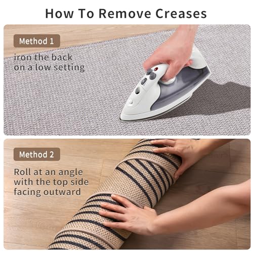 Tangsoo Easy Jute Rug,2x3 Washable Small Area Outdoor Rug for Entryway Modern Black Non-Slip Thin Small Throw Mat Farmhouse Indoor Carpet for Entry Kitchen Front Porch Entrance