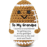 Mini Grandpa Fathers Day Birthday Gifts from Grandkids, Handmade Crochet Football Grandpa Gifts from Granddaughter Grandson Cute Decor, Great Grandfather Grandparents Present for Father's Day