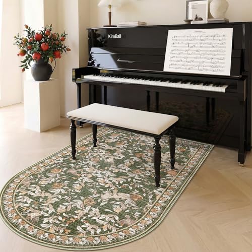 jinchan Arched 4x6 Floral Vintage Washable Area Rug, Green