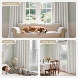 Joydeco White Blackout Curtains 96 Inches Long - 100% Blackout Curtain 2 Panel Set, Rod Pocket & Back Tabs Thermal Insulated Window Drapes for Bedroom Living Room (Pure White,52" Wx96 L)