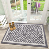 Indoor Door Mat 24" X 36"Absorbent Dog Muddy Paws Mat Low-Profile Entrance Small Runner Rug With Non-Slip Rubber Backing Machine Washable Inside Welcome Mat For Hallway,Entryway,Kitchen(Grey)
