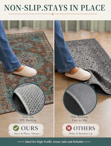 Tangsoo 2x6 Washable Runner Rugs for Hallways, Oriental Non Slip Rug Runner