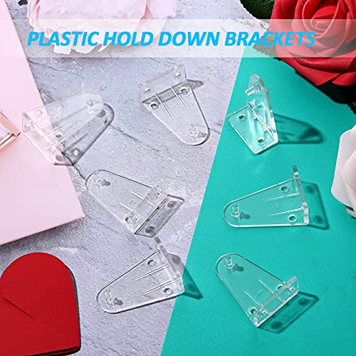Maitys Blinds Hold Down Brackets Clear Plastic Blind Brackets Hold Replacements for 2 Inch Horizontal Blind Shades Windows Doors(4 Pieces)