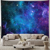 Lahasbja Galaxy Tapestry Blue Starry Sky Universe Space Tapestries Wall Hanging Mysterious Nebula Stars Backdrop for Living Room Dorm