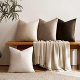 GIGIZAZA Pack of 4 Decorative Velvet Pillow Covers 16x16 Gradient Brown