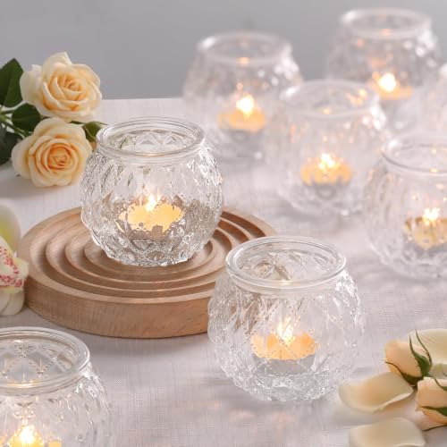 20 Pcs Clear Votive Candle Holder2.95"x2.56" Tea Light Candle Holder