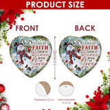 2025 Christmas Ornament - Inspirational Snowman Ceramic Ornament - Live by Faith, Grow in Grace, Walk in Love, Keepsake for Faithful Celebrations, for Family, Friends