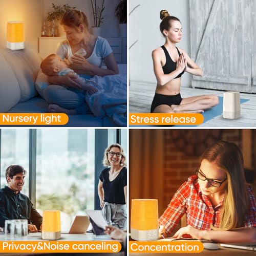 Sound Machine White Noise Machine with 30 Soothing Sounds, Sleep Timer, Dimmable Bedside Lamp Night Light Clock, Sunrise Alarm Clock Wake Up Light for Bedrooms, Baby, Kids, Adults, Heavy Sleepers