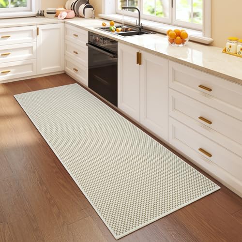 Hallway Runner Rug Woven Washable Long Kitchen Runner Beige 2x5 ft
