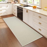 Hallway Runner Rug Woven Washable Long Kitchen Runner Beige 2x5 ft