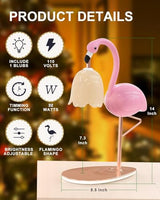 Fragrance Candle Warmer Flamingo Lamp with Timer, Dimmable, Halogen, Polished, Pink, for Home Decor 6.69 x11 x15.35 in