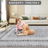 GarveeHome Round Area Rugs 6ft for Living Room, Solid Washable Circle Rug