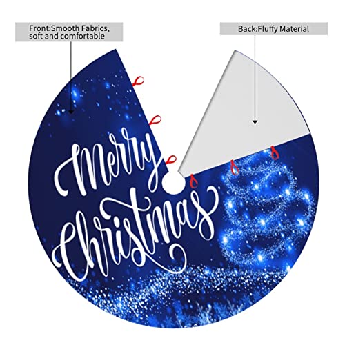 Christmas Tree Skirt Merry Christmas Blue Snow Tree 36 Inch for Xmas New Year Nightmare Before Christmas Decorations Lobby Home