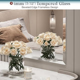 Frameless Bathroom Mirror, 30"x36" Beveled Bathroom Mirror for Vanity, Wall Mount Mirrors with 4mm Tempered Glass for Bedroom Entryway Living Room Hangs Horizontally or Vertically