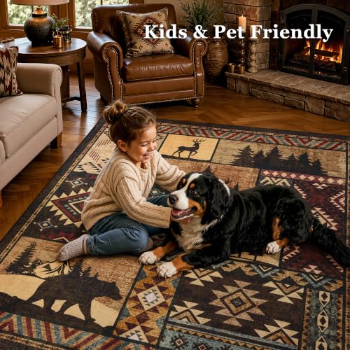 Runner Rug 2x4 Western Rugs Runner for Hallway Entryway,Brown