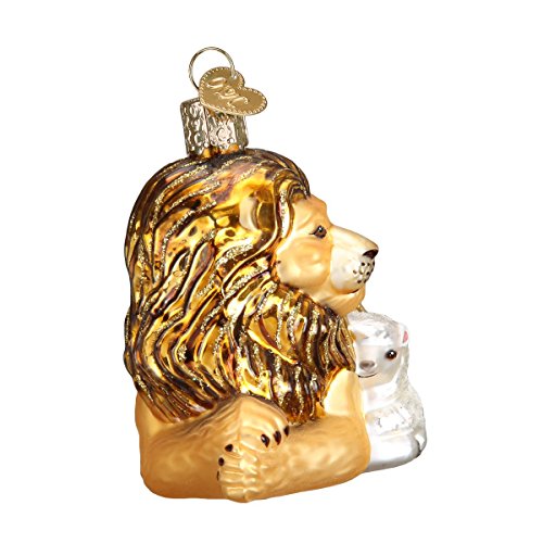 Old World Christmas Spiritual Gifts Lion and Lamb Glass Blown Ornament for Christmas Tree, Handcrafted Holiday Decoration, Religion Collection