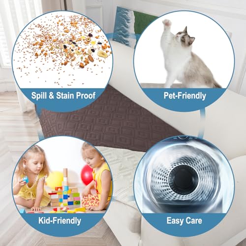 Genina 100% Waterproof Recliner Chair Covers, Anti-Slip Recliner Cover Dog Couch Cover Furniture Protector, Reclining Sofa Slipcover for Pets Dogs, 1 Piece (Chocolate, Recliner)