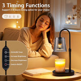Candle Warmer Lamp with Timer Electric - Wickless Warming Light Height Adjustable Dimmable No Flame Heat Warm Melt Wax Scented Table Lights Elegant Modern Home Decor for Jar Candles Living Bedroom