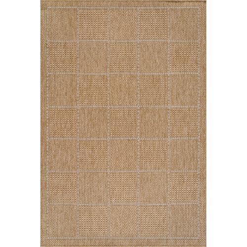 Beverly Rug Easy Jute Checkered Squared Rug 9x12 Washable Large Indoor Outdoor Area Rugs for Living Dining Room Patio Office Stain Resistant Non Shedding Casual Indoor Outside Carpet 9 x 12 Natural